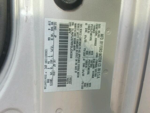 5LMFU27R93LJ34208 - 2003 LINCOLN NAVIGATOR Күміс фото 10