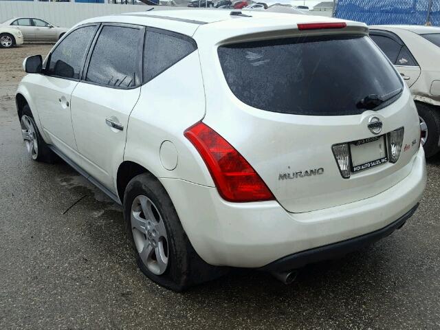 JN8AZ08T14W227617 - 2004 NISSAN MURANO WHITE photo 3