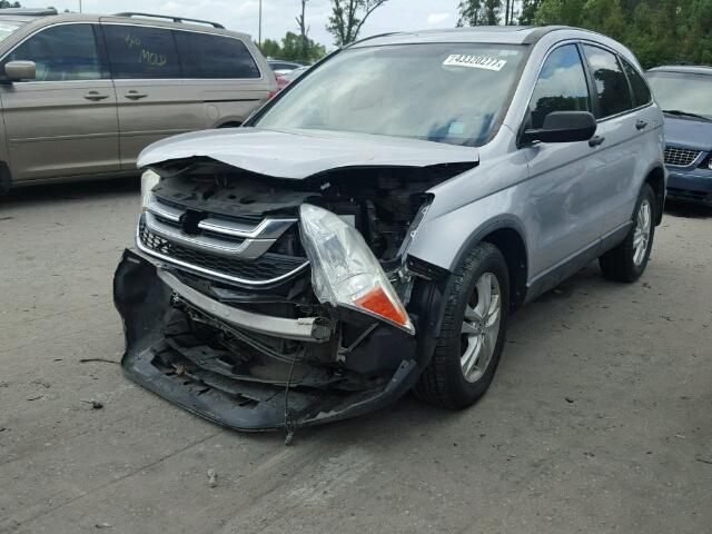 5J6RE4H58AL060067 - 2010 HONDA CR-V EX SILVER photo 2