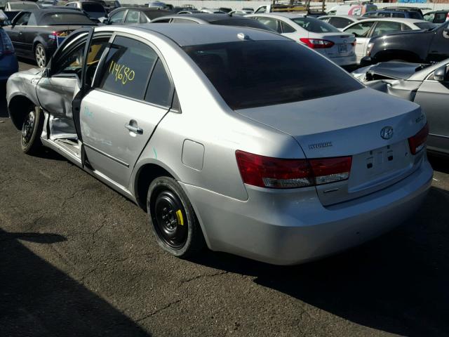 5NPEU46C78H363185 - 2008 HYUNDAI SONATA SE SILVER photo 3