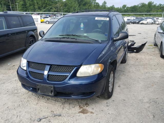 1D4GP45303B140226 - 2003 DODGE CARAVAN SP BLUE photo 2