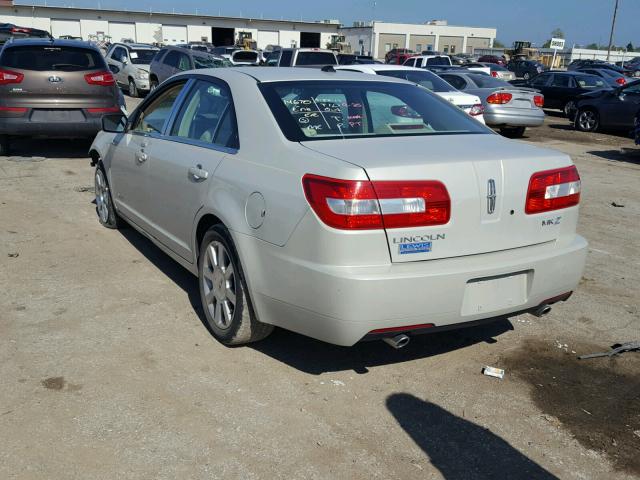 3LNHM26T17R658310 - 2007 LINCOLN MKZ WHITE photo 3