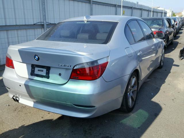 WBANB33554B108730 - 2004 BMW 545 I SILVER photo 4