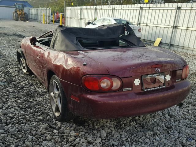 JM1NB353630308928 - 2003 MAZDA MX-5 MIATA MAROON photo 3