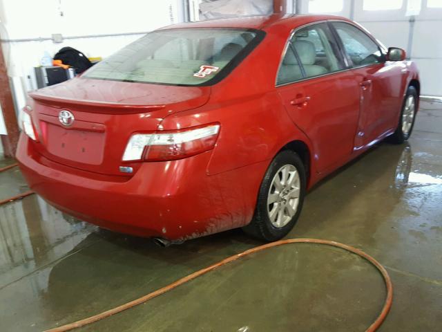 4T1BB46K18U043510 - 2008 TOYOTA CAMRY HYBR RED photo 4