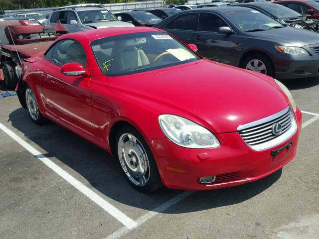 JTHFN48Y220003562 - 2002 LEXUS SC 430 RED photo 1