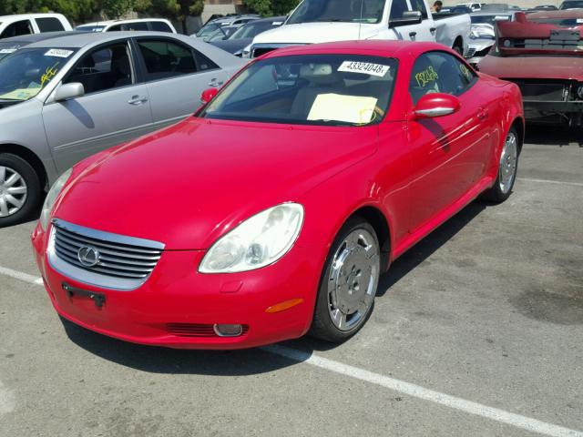 JTHFN48Y220003562 - 2002 LEXUS SC 430 RED photo 2