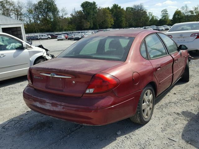 1FAFP52273A161550 - 2003 FORD TAURUS LX RED photo 4