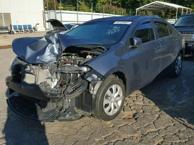 2T1BURHE3EC177222 - 2014 TOYOTA COROLLA GRAY photo 2