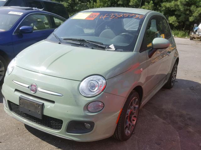 3C3CFFBR2CT209939 - 2012 FIAT 500 SPORT GREEN photo 2