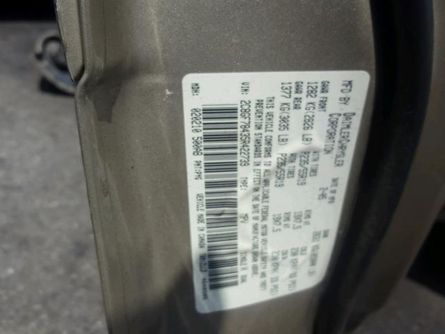 2C8GF78435R422739 - 2005 CHRYSLER PACIFICA L 金色 照片 10