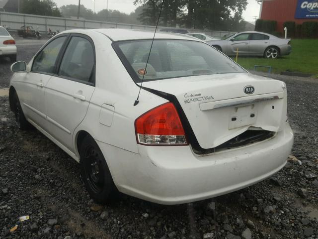 KNAFE222695666816 - 2009 KIA SPECTRA EX WHITE photo 3