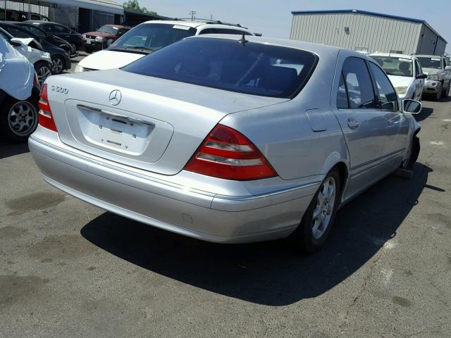 WDBNG75JX2A256945 - 2002 MERCEDES-BENZ S 500 SILVER photo 4