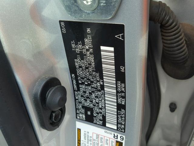 JTEBU14RX8K026726 - 2008 TOYOTA 4RUNNER SR GRAY photo 10