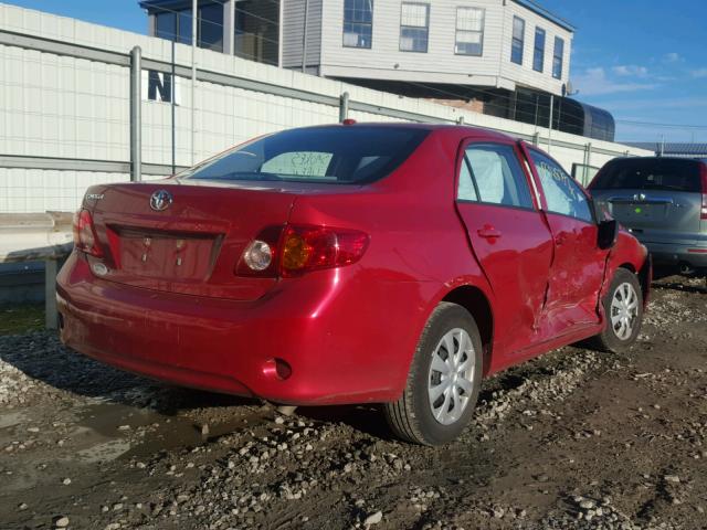 1NXBU4EE6AZ307977 - 2010 TOYOTA COROLLA BA RED photo 4