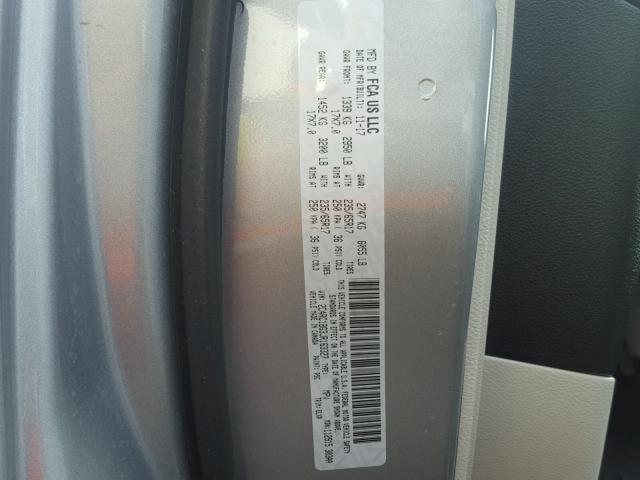 2C4RC1BG3JR163327 - 2018 CHRYSLER PACIFICA T Մոխրագույն լուսանկար 10