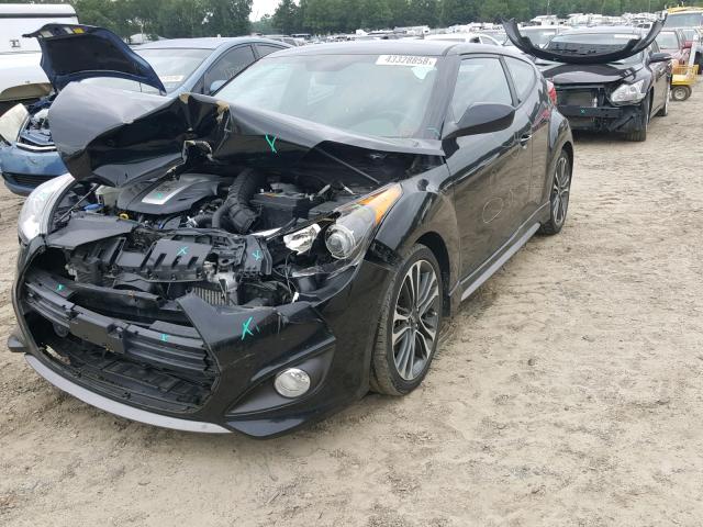 KMHTC6AE0GU272306 - 2016 HYUNDAI VELOSTER T BLACK photo 2