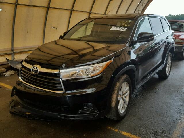 5TDZARFH1FS015246 - 2015 TOYOTA HIGHLANDER BLACK photo 2