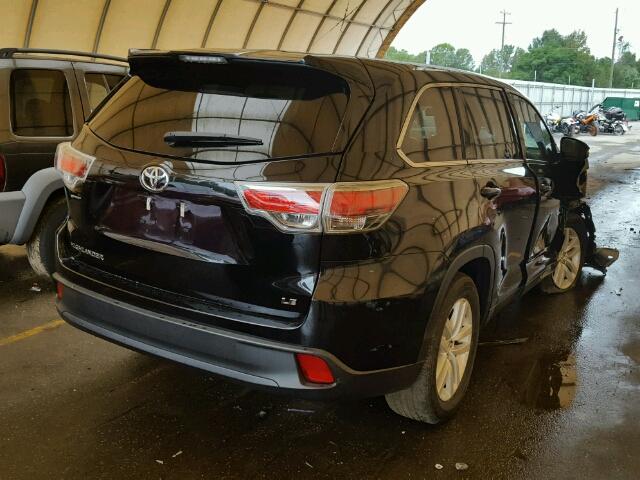 5TDZARFH1FS015246 - 2015 TOYOTA HIGHLANDER BLACK photo 4