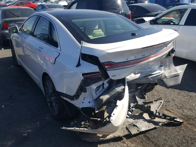 3LN6L2LUXER832623 - 2014 LINCOLN MKZ HYBRID WHITE photo 3