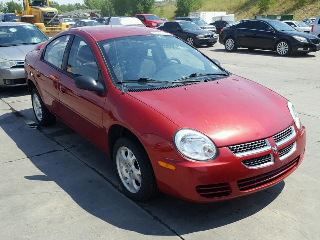 1B3ES56C04D645102 - 2004 DODGE NEON SXT RED photo 1