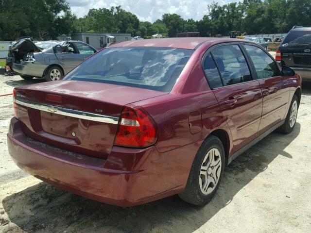 1G1ZS58FX7F235044 - 2007 CHEVROLET MALIBU LS ბურგუნდია ფოტო 4