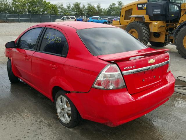 KL1TG5DE3BB134530 - 2011 CHEVROLET AVEO LT RED photo 3