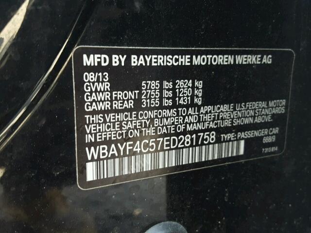 WBAYF4C57ED281758 - 2014 BMW 740 LXI BLACK photo 10