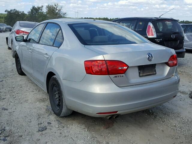 3VW2K7AJ5BM051056 - 2011 VOLKSWAGEN JETTA SILVER photo 3