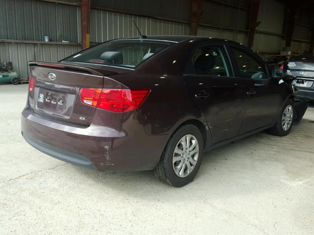 KNAFU4A25B5454947 - 2011 KIA FORTE EX MAROON photo 4