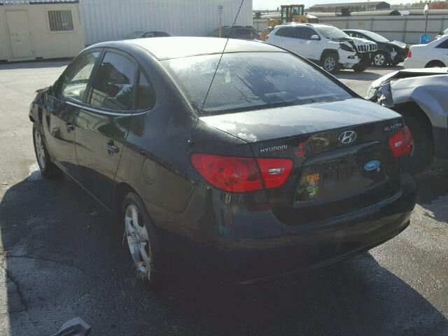 KMHDU46D47U040846 - 2007 HYUNDAI ELANTRA BLACK photo 3