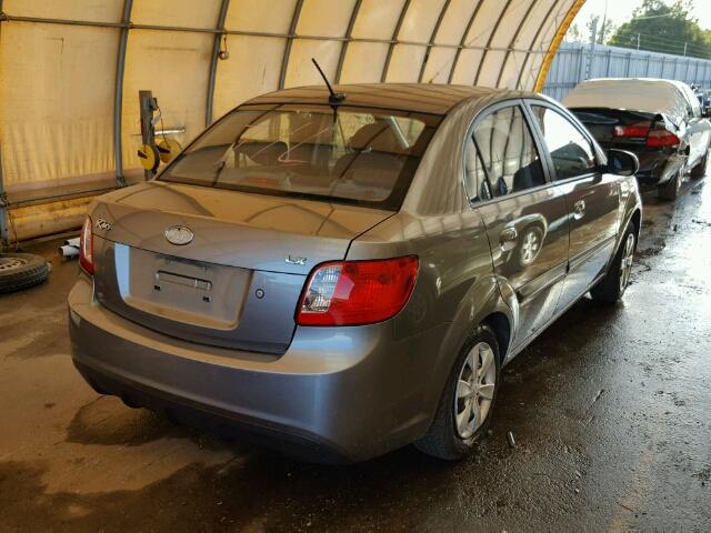 KNADH4A35A6664526 - 2010 KIA RIO GRAY photo 4