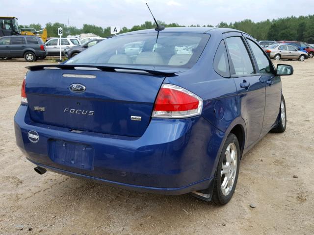 1FAHP36N49W238615 - 2009 FORD FOCUS SES BLUE photo 4