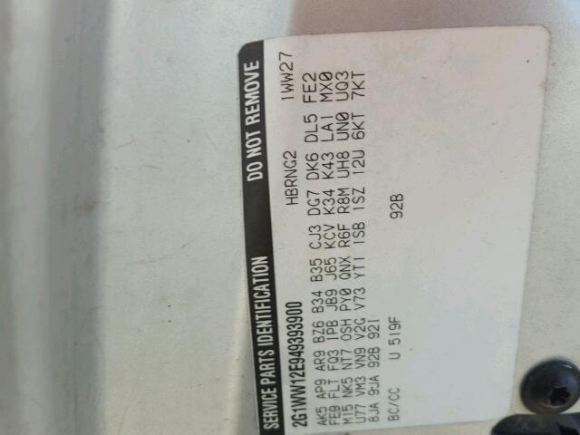 2G1WW12E949393900 - 2004 CHEVROLET MONTE CARL 银色 照片 10