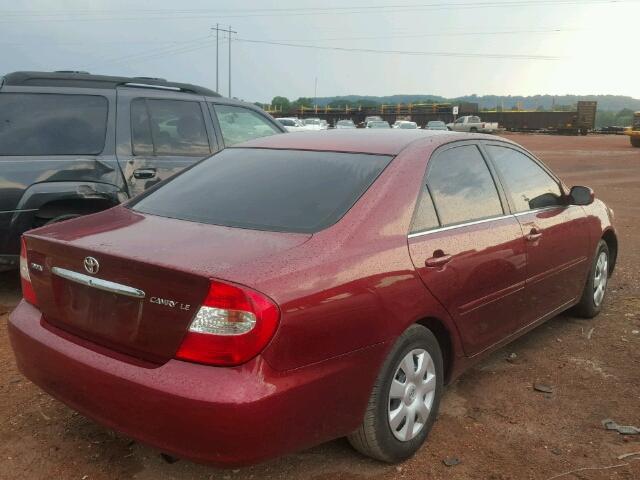 4T1BE32K54U336943 - 2004 TOYOTA CAMRY LE RED photo 4
