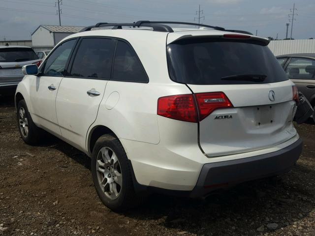 2HNYD28257H512460 - 2007 ACURA MDX WHITE photo 3