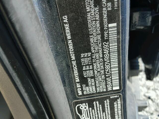 WBAVL1C58DVR84692 - 2013 BMW X1 XDRIVE2 Көк фото 10