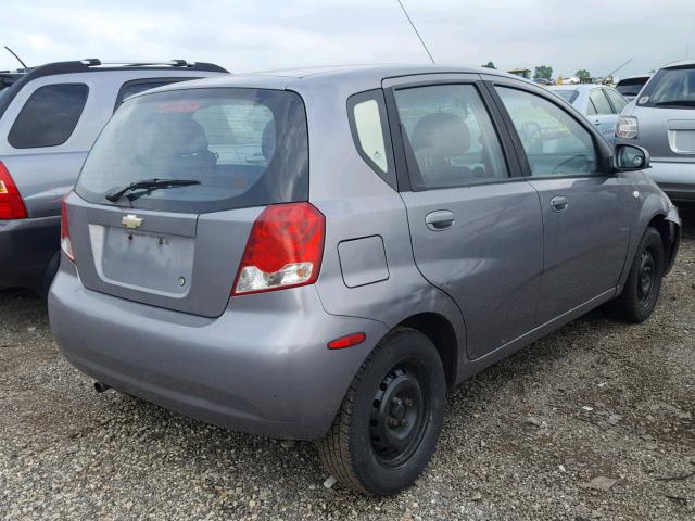 KL1TD66676B629646 - 2006 CHEVROLET AVEO BASE Сұр фото 4