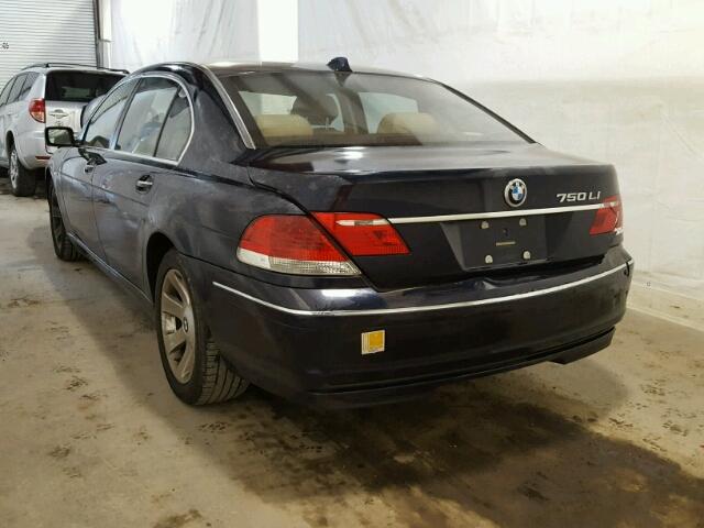 WBAHN83587DT77086 - 2007 BMW 750 BLUE photo 3