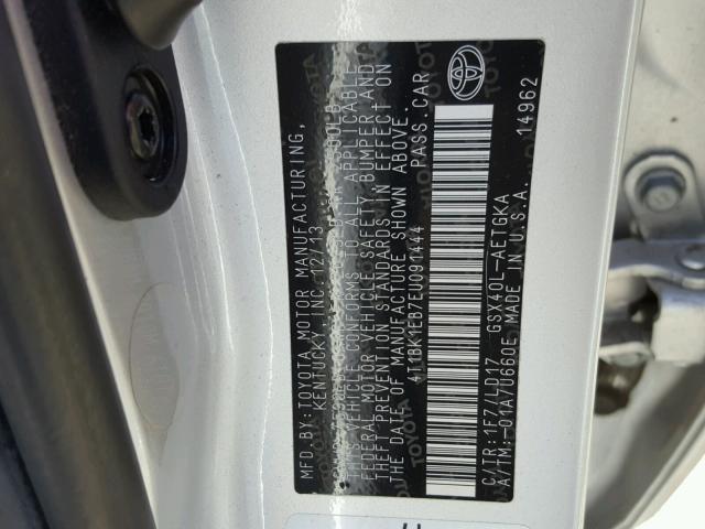 4T1BK1EB7EU091444 - 2014 TOYOTA AVALON BAS Silber Foto 10