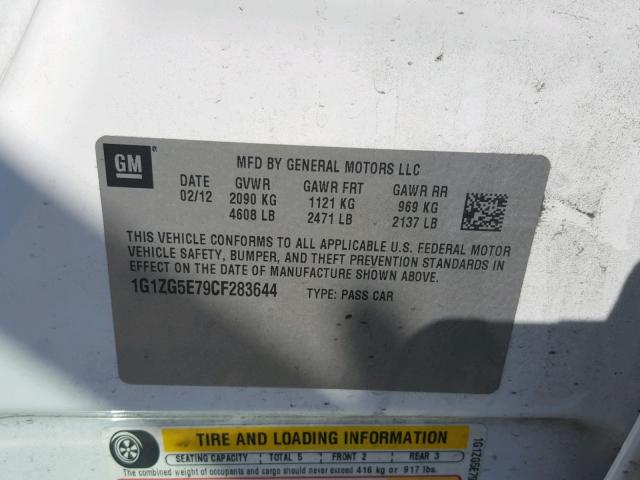 1G1ZG5E79CF283644 - 2012 CHEVROLET MALIBU LTZ 白色 照片 10