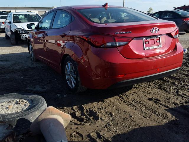 KMHDH4AE3FU359903 - 2015 HYUNDAI ELANTRA SE RED photo 3