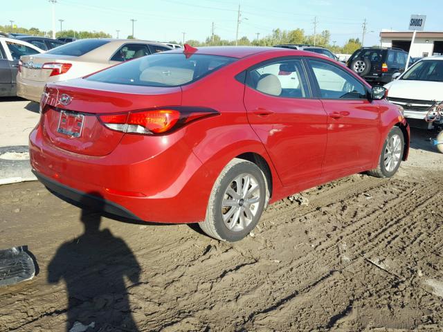 KMHDH4AE3FU359903 - 2015 HYUNDAI ELANTRA SE RED photo 4