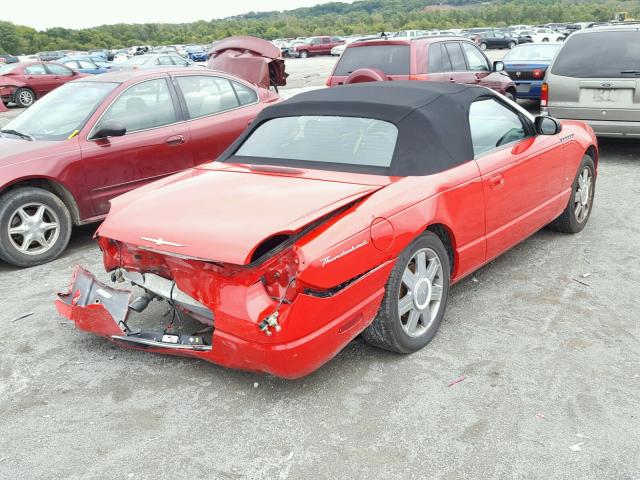 1FAHP60A54Y102076 - 2004 FORD THUNDERBIR RED photo 4