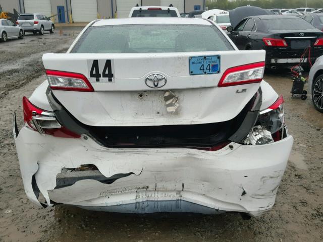 4T4BF1FK7CR201947 - 2012 TOYOTA CAMRY BASE WHITE photo 9
