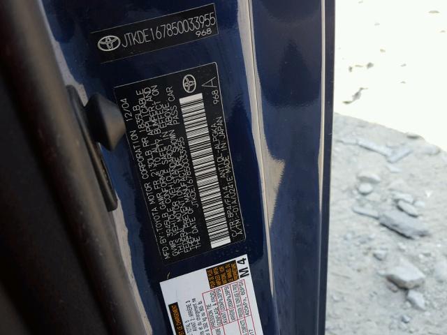 JTKDE167850033955 - 2005 TOYOTA SCION TC 蓝色 照片 10