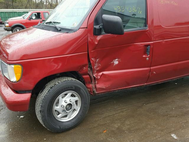 1FTRE14221HB67361 - 2001 FORD ECONOLINE MAROON photo 9