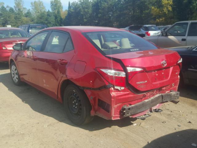 2T1BURHE3GC716750 - 2016 TOYOTA COROLLA RED photo 3