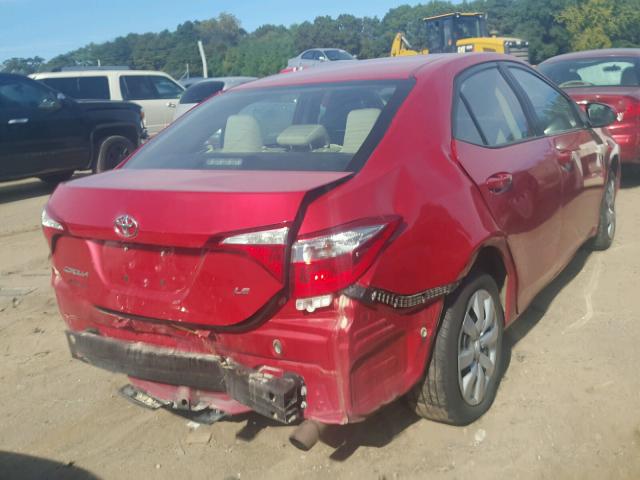 2T1BURHE3GC716750 - 2016 TOYOTA COROLLA RED photo 4