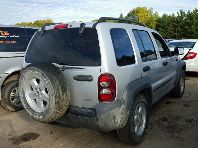 1J4GL48K87W543312 - 2007 JEEP LIBERTY SILVER photo 4